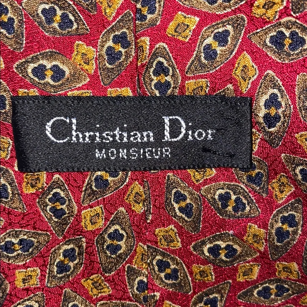 Vintage Dior Men's Red and Black Patterned Pants